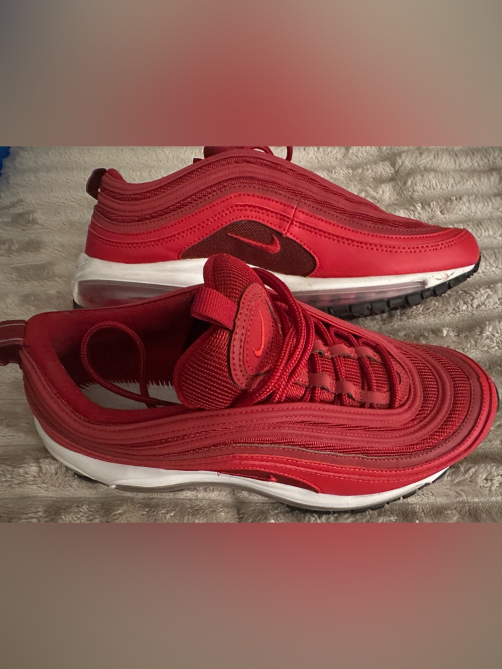Nike Womens Size 10.5 Red Athletic Sneakers with Air Unit…Good Condition